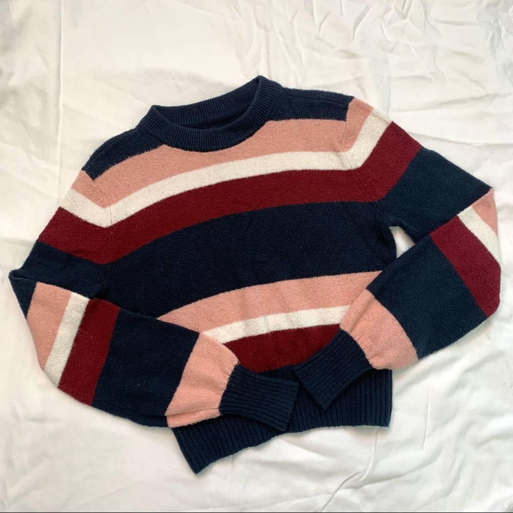 Abercrombie & Fitch Women XS Multi color Stripe Crew neck Sweater